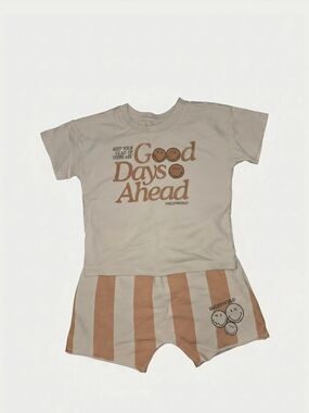SmileyWorld Kids Cream & Tan Matching Set